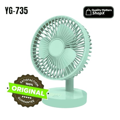 JOYKALY YG-735 Rechargeable Mini Fan | AC/DC | 2400mAh | USB Charging | ShopX