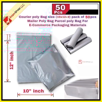 Courier poly Bag size (10x14+2) pack of 50 pcs Mailer Poly Bag Parcel poly Bag For E-Commerce Packaging Materials