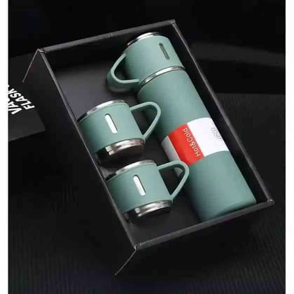 3 in 1 Vacuum Insulated Thermal Flask Set With Cup Set