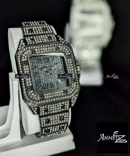 Trendy Square Hip Hop Iced Watch