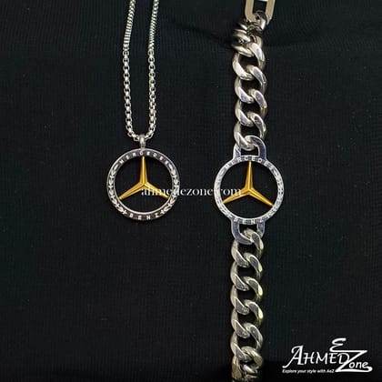 Mercedes Bracelet and Locket Combo (Silver Editon)