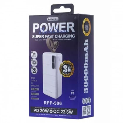 REMAX RPP-506 NOAH SERIES 30000mAh PD20W+ QC22.5W PD+QC Fast Charging Power Bank