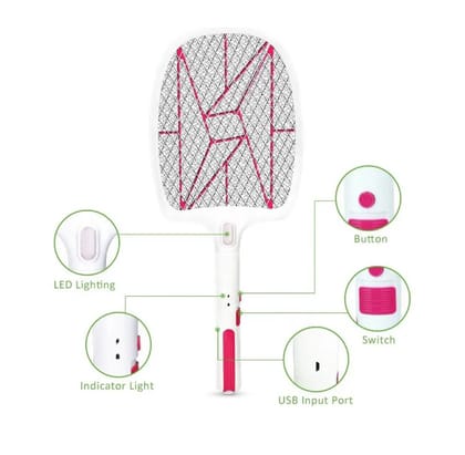 Sunmoon Mosquito killer bat BATTERY REPLACEABLE with charging cable electric insect killer bat