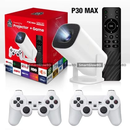 P30 Max Android 4K Projector + Video Game Console Combo