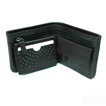 Men’s Wallet – Brown & Black Leather Bifold by Kroyshala – Slim & Elegant