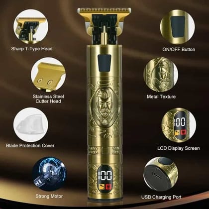 Vintage T9 Type-C Electric Hair Clipper & Beard Trimmer | LCD Display | ShopX