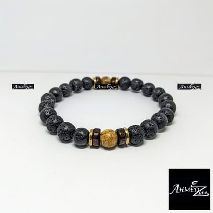 Beaded Bracelet Black Color Cats Eye