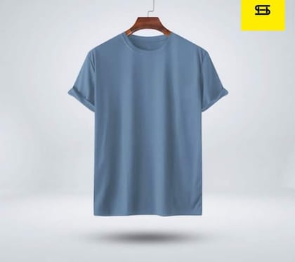 sky blue solid t-shirt