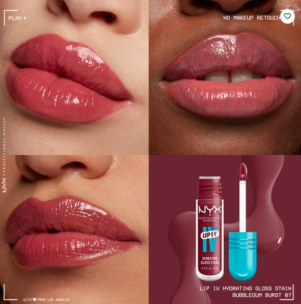 NYX lip-i.v.-hydrating-lip-stain-gloss , Bubblegum Burst