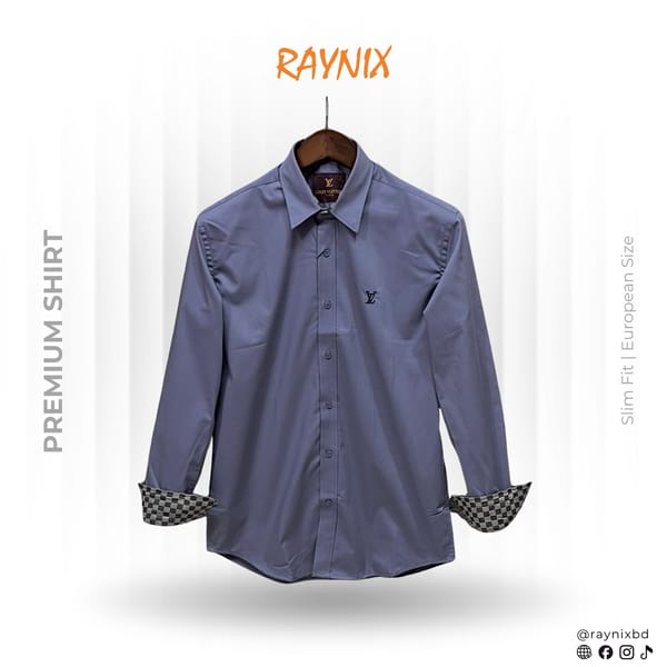 Louis Vuitton (LV) Steel Grey Shirt – Premium Spandex Cotton