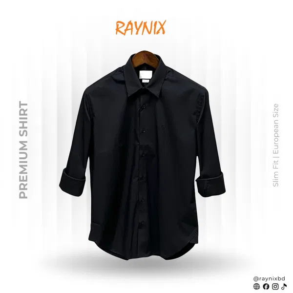 Gucci Men’s Slim Fit Spandex Cotton Stretch Shirt – Black with Tonal Logo