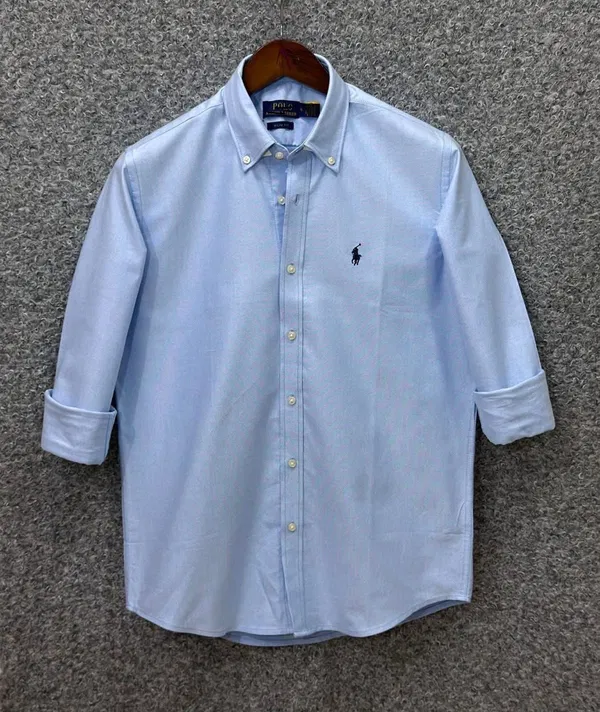 Polo Ralph Lauren Sky Blue Slim Fit Oxford Cotton Shirt