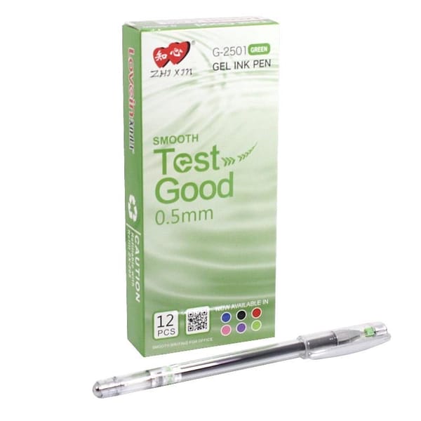 Test Good Gel Pen Green ink 0.5mm 3 pcs