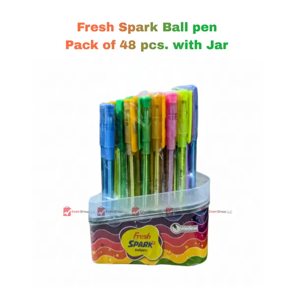 Fresh Spark Ball pen Pack of 48 pcs with Jar