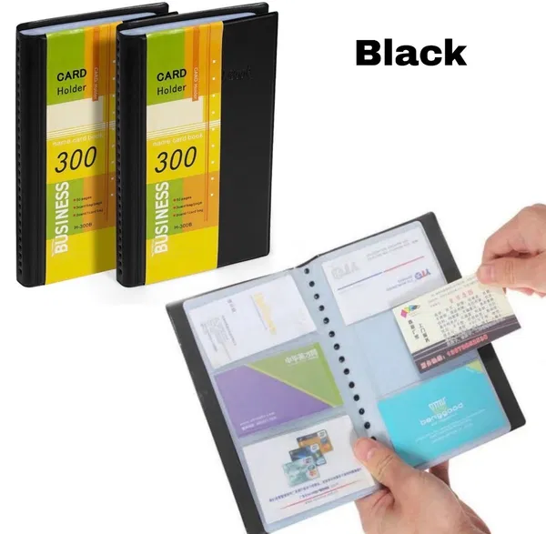 Visiting Card Holder Book Black 300 Pocket