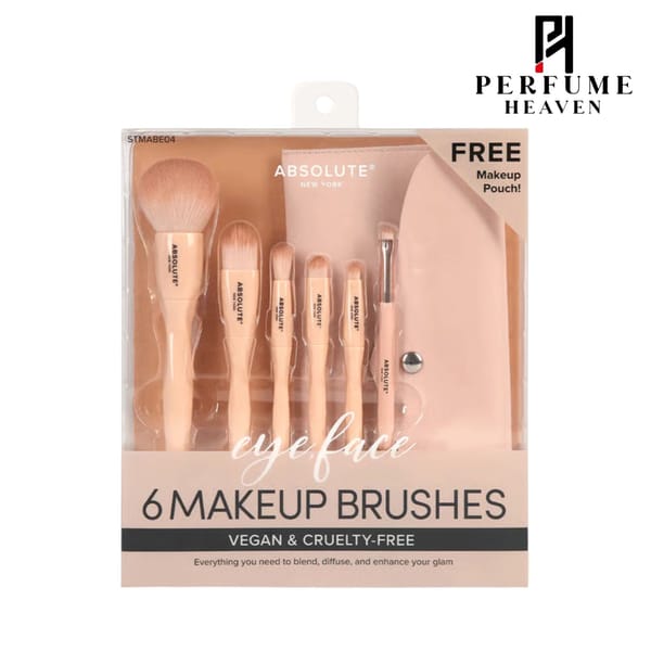 Absolute New York Makeup Brushes Set For Eye And Face 6pcs - STMABE04