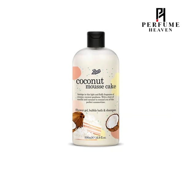 Boots Coconut Mousse Cake Shower Gel, Bubble Bath & Shampoo 500ml