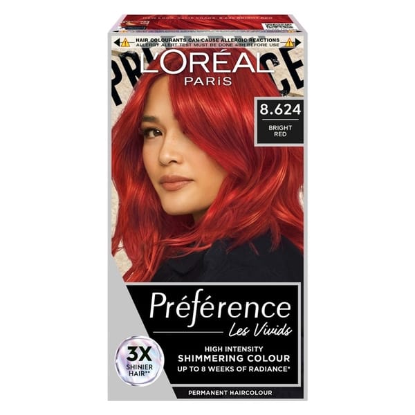 L'Oreal Preference Les Vivids High Intensity Shimmering Colour - 8.624 Bright Red