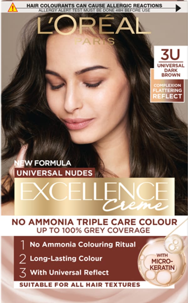 L'Oreal Excellence No Ammonia Triple Care Colour - 3U Universal Dark Brown