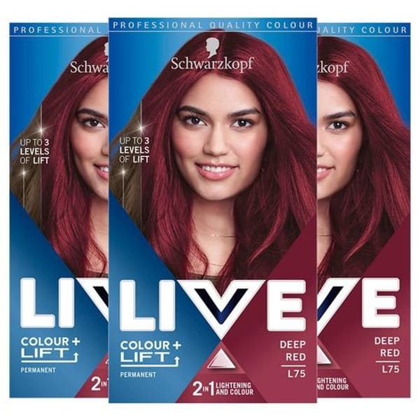 Schwarzkopf Live Colour plus Lift Permanent Hair Colour Deep Red L75