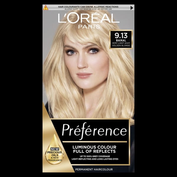 Loreal Hair Color Preference - 9.13 Baikal Very Light ASH Golden Blonde