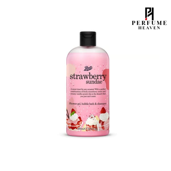 Boots Strawberry Sundae Shower Gel, Bubble Bath & Shampoo 500ml