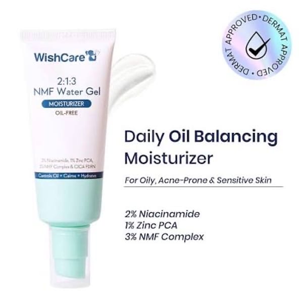 WishCare 2:1:3 NMF Water Gel Moisturizer for Oily & Sensitive Skin (Oil-Free) – 50ml
