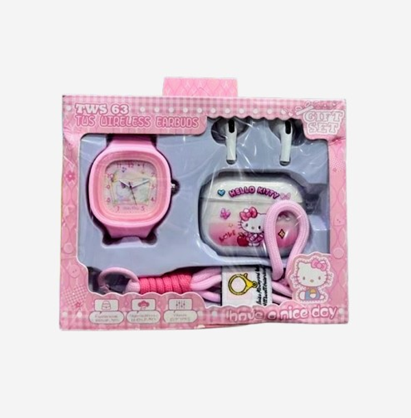 Hello Kitty Smart Gift Set – Wireless Earbuds and Fashion Watch