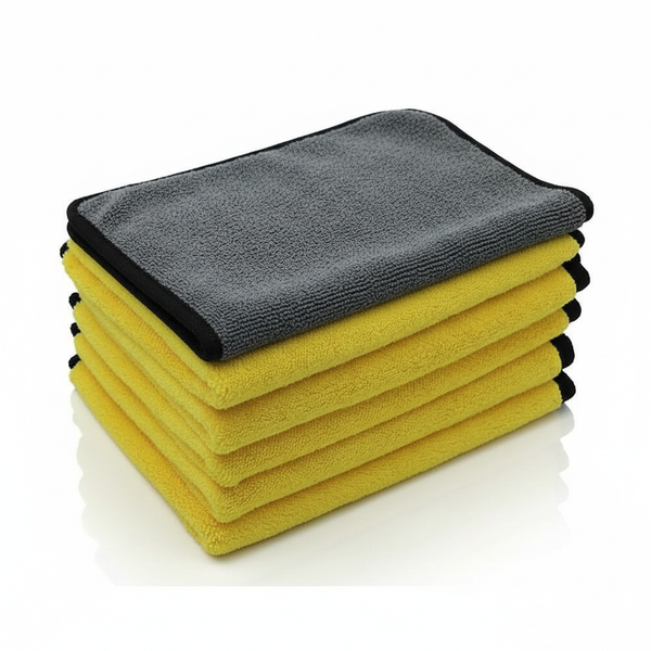 Dual Tone Microfiber Towel (Yellow/Grey - 40 x 60 CM)