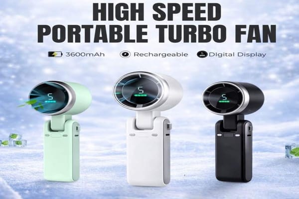 Portable Handheld Mini Fan, Foldable Powerful Winds Turbo Fan