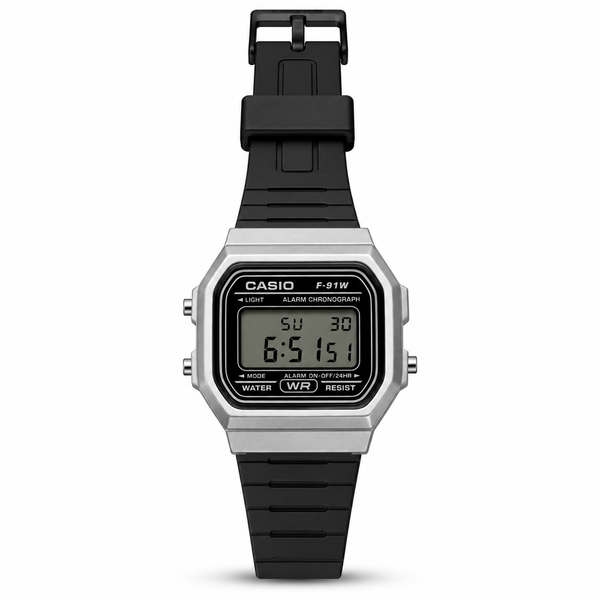 CASIO RETRO DIGITAL CLASSIC SILVER RESIN BELT