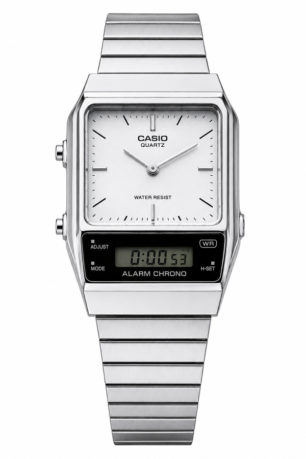 CASIO WHITE RETRO DIGITAL