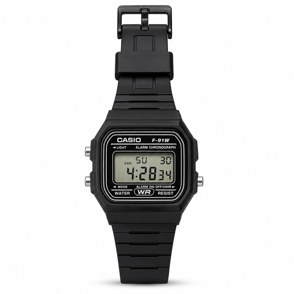 CASIO RETRO DIGITAL CLASSIC BLACK RESIN BELT