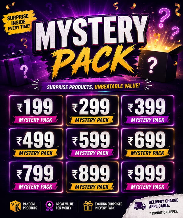 Daily Needs Mystery Pack | Surprise Gift Box from ৳199 to ৳999 | Random Premium Products