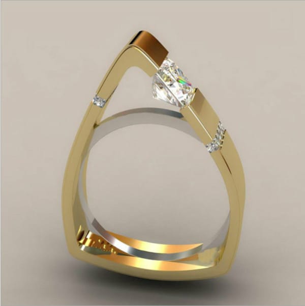 Elegant Green Stone Statement Ring for Women – Geometric Alloy Finger Ring with Glossy Finish | Trendy Summer 2026 Jewelry