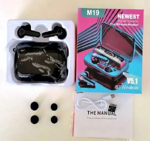 M19 True Wireless Headset - Bluetooth 5.1 with 9D HiFi Sound & IPX7 Waterproof