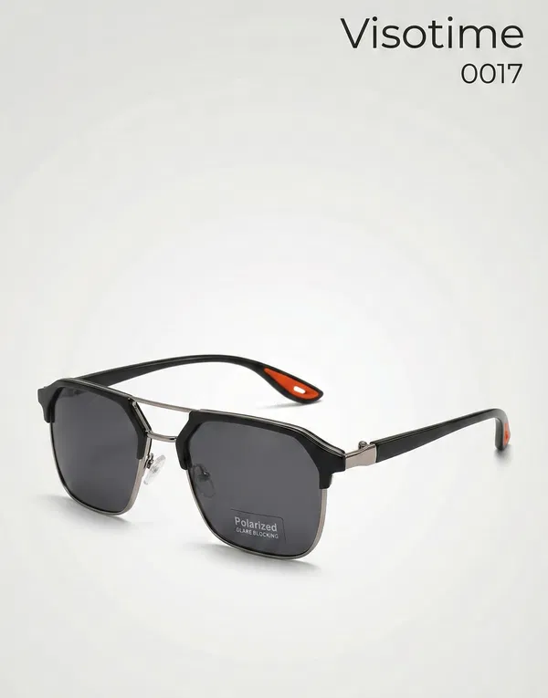 Visotime Modern Geometric Navigator Sunglasses – Polarized Dual-Tone Frame (Model 0017)