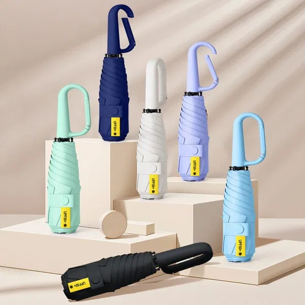 Yiyuan Fully Automatic Ring Buckle Capsule Umbrella – UV Block, Wind-Resistant, Rain & Shine Dual-Purpose Travel Parasol