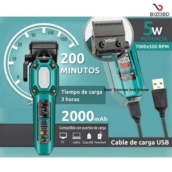 VGR V-600 Professional Hair Clipper and Beard Trimmer Salon Series for Men