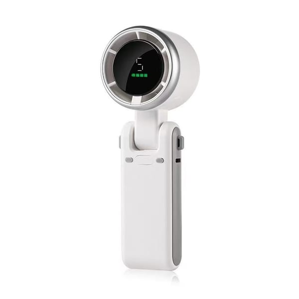Portable Handheld Turbo Fan, 5 Gear Wind, Battery Operated, Up to 12 Working Hours, 3 IN 1 Hand Fans with Air Turbo Tech Cooling Fan for Outdoor Activities, Travel, Beach (White)