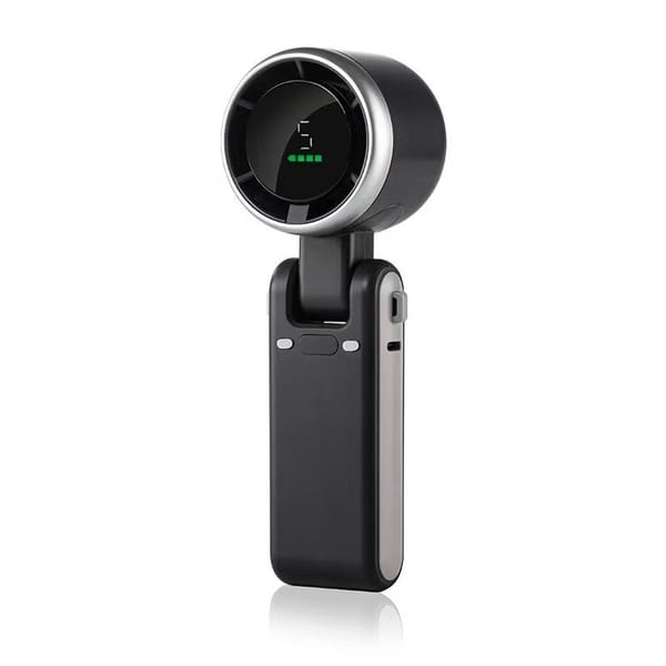 Portable Handheld Turbo Fan, 5 Gear Wind, Battery Operated, Up to 12 Working Hours, 3 IN 1 Hand Fans with Air Turbo Tech Cooling Fan for Outdoor Activities, Travel, Beach (Black)