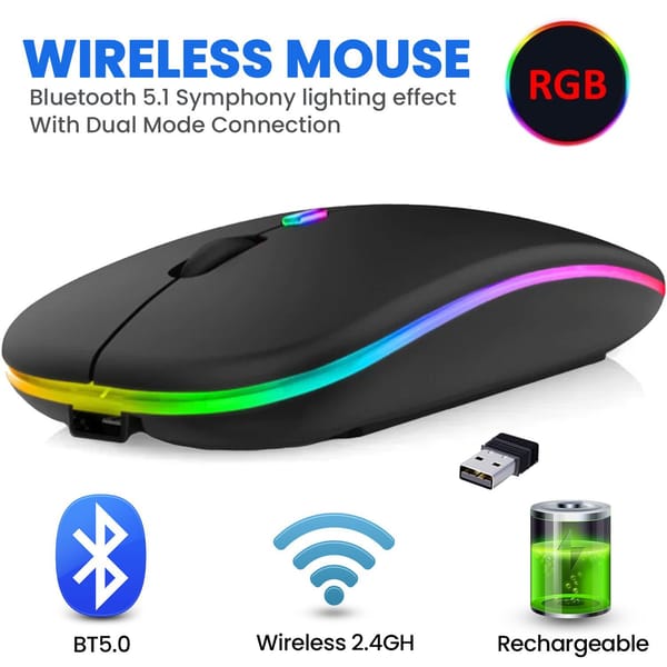 HP W10 Wireless RGB Bluetooth, Wireless Mouse