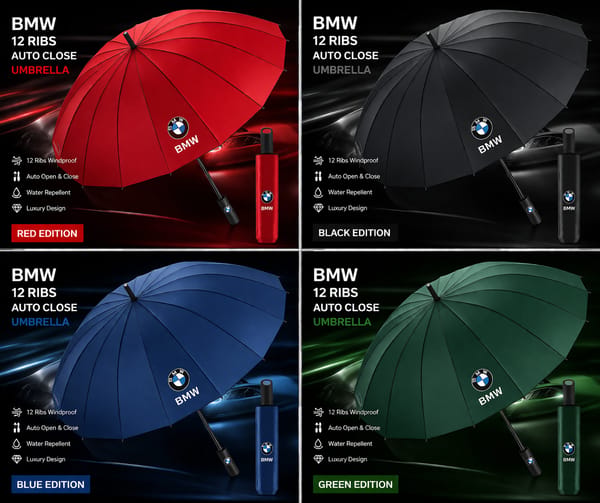 Bmw Umbrella 12 Ribs auto close | BMW automatic Umbrella 12 shik | BMW 12K Umbrella windproof