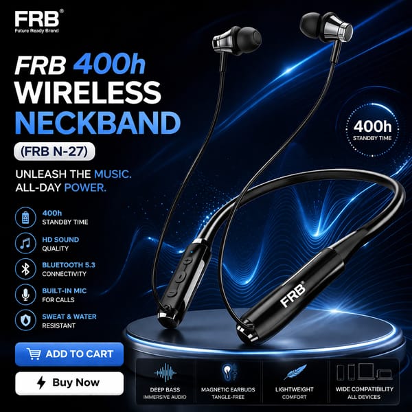FRB N-27 400h wireless touch control neckband with voice change