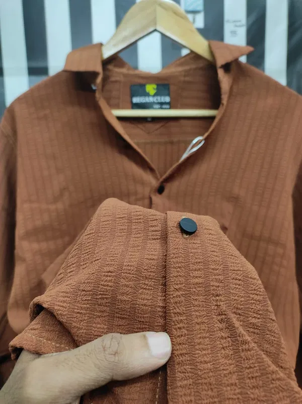 Premium solid popcorn fabrication shirt (Brown)