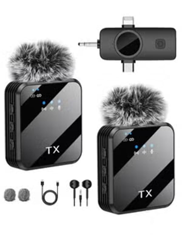 F11-2 3in 1 Wireless Collar Microphone for iPhone/Android/Type C
