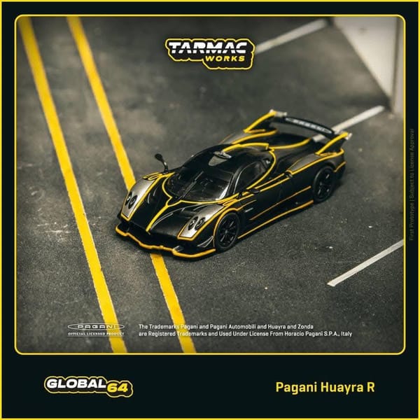 Tarmac Works - Pagani Huayra R, Matt Black / Silver