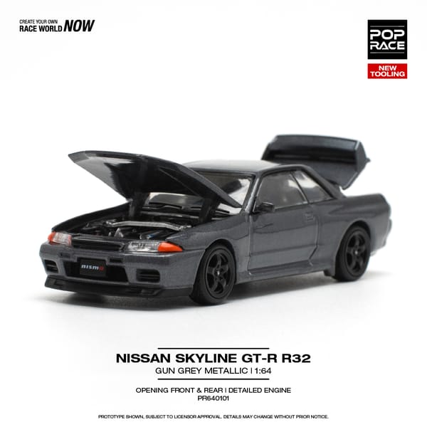 PopRace - Nissan Skyline GT-R R32 - Gun Grey Metallic