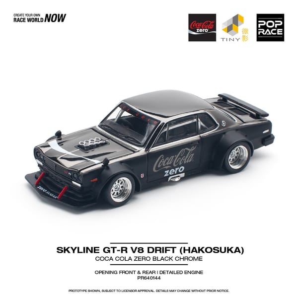 PopRace - SKYLINE GT-R DRIFT (HAKOSUKA) - COCA COLA ZERO JP BLACK CHROME