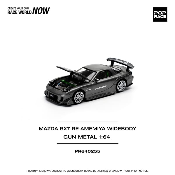 PopRace - MAZDA RX7 RE-AMEMIYA - GUN METAL